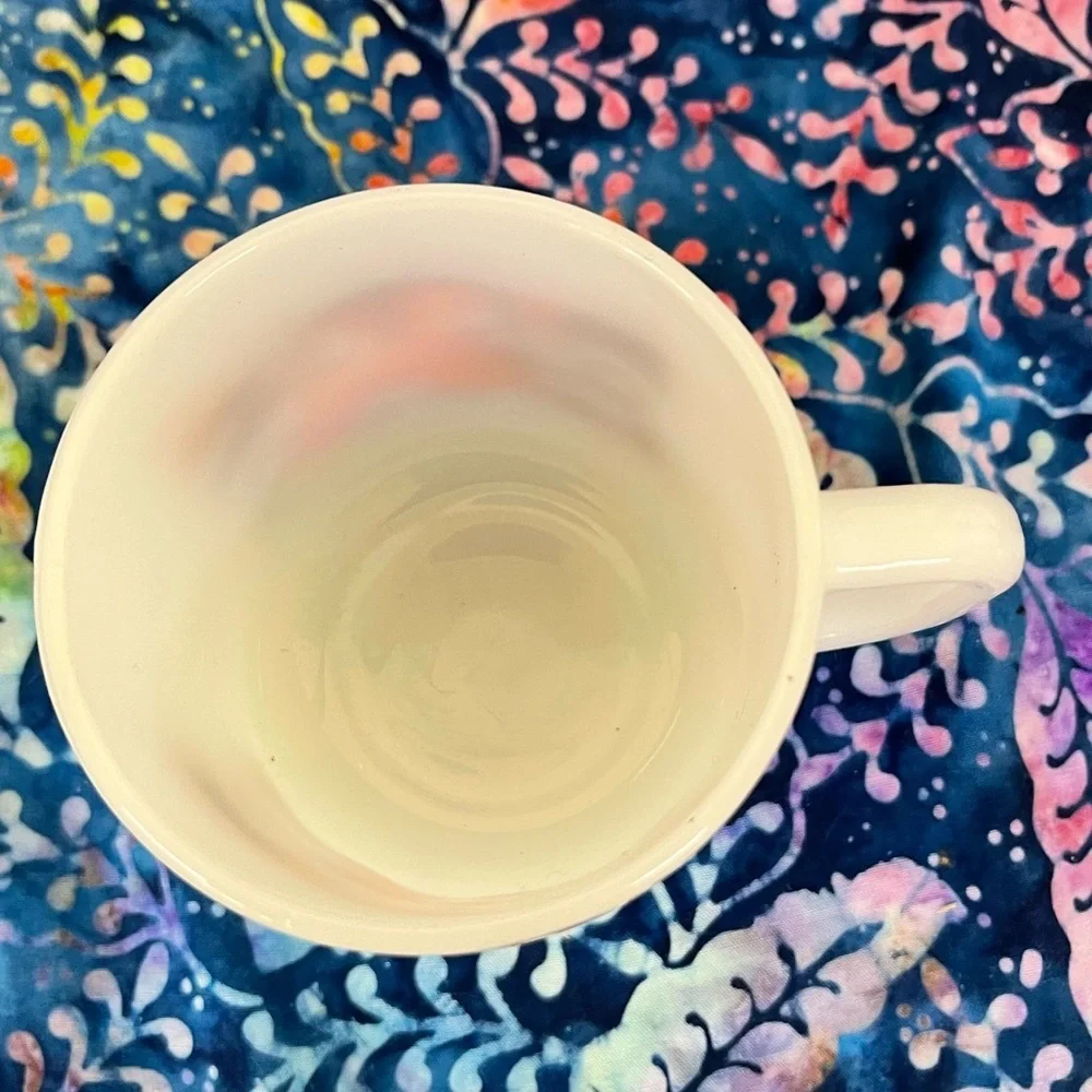 Vintage Spillikin Corners Milk Glass Coffee mug from Magic Mountain 1970's